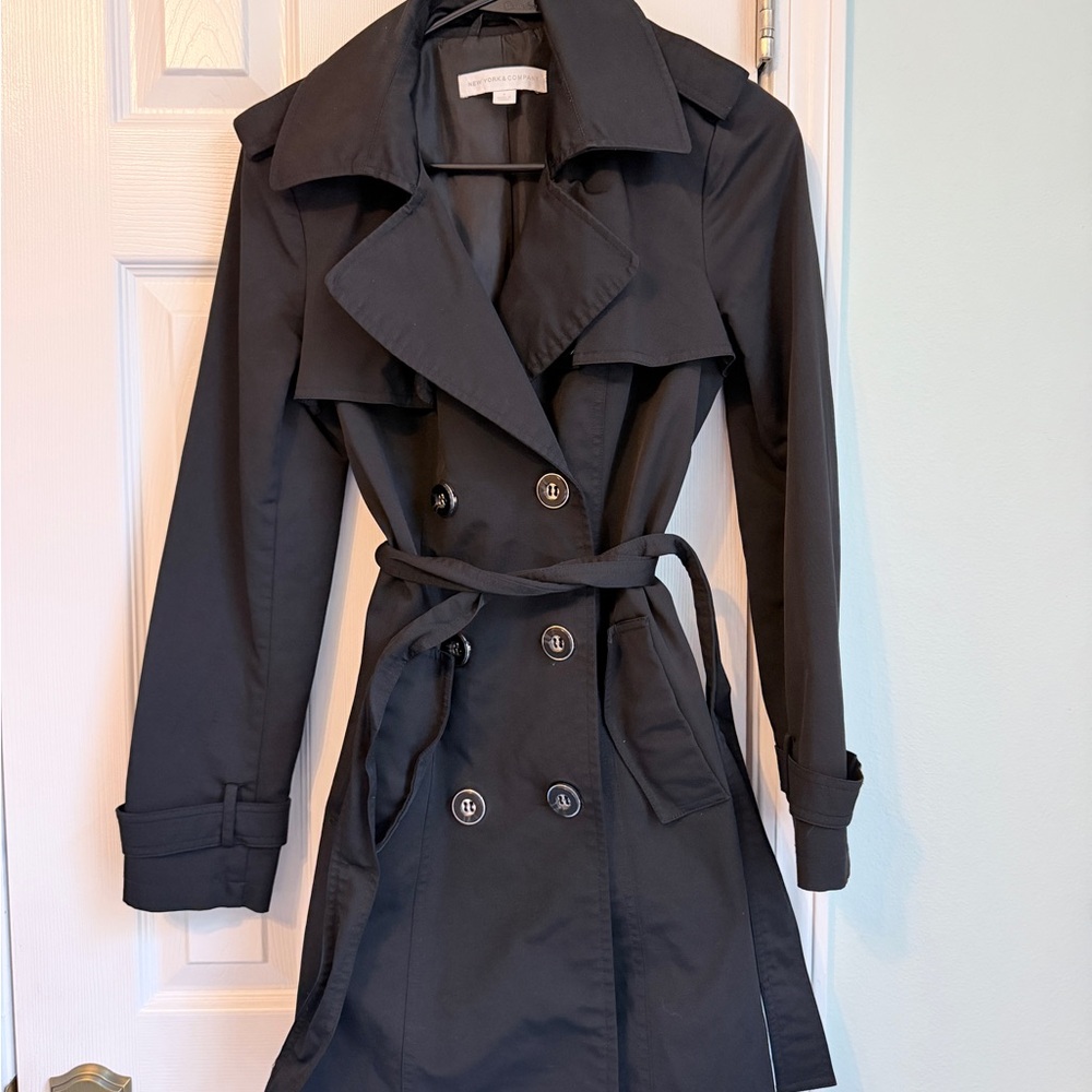 New York & Conpany Classic Black Trench Coat